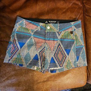 Burton Women's Board Shorts with Zipper Pocket, Multi-colored